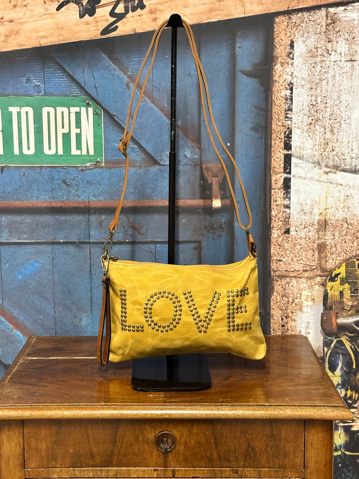 Sac pochette en toile enduite "LOVE"
