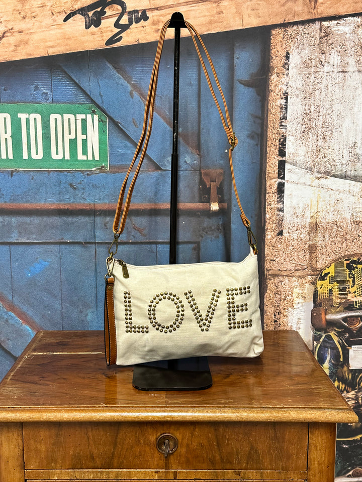 Sac pochette en toile enduite "LOVE"