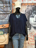 T-shirt ultra fluide col V bleu marine
