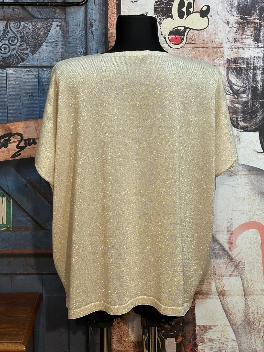 Ultra fließendes T-Shirt + Size "Terrasse Copines Apéro" Hellbeige
