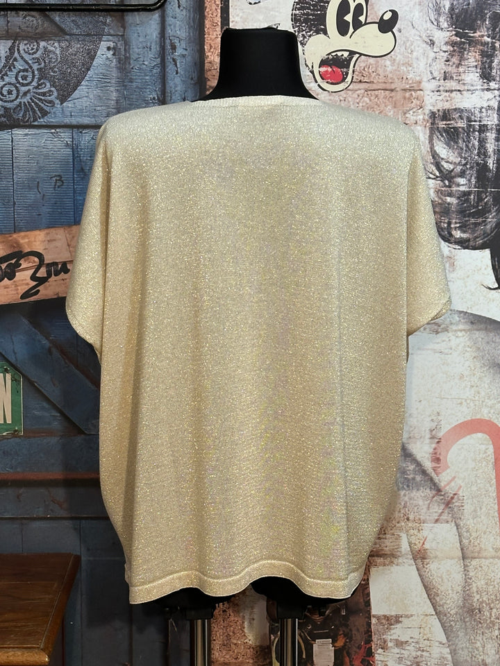 Ultra fließendes T-Shirt + Size "Terrasse Copines Apéro" Hellbeige