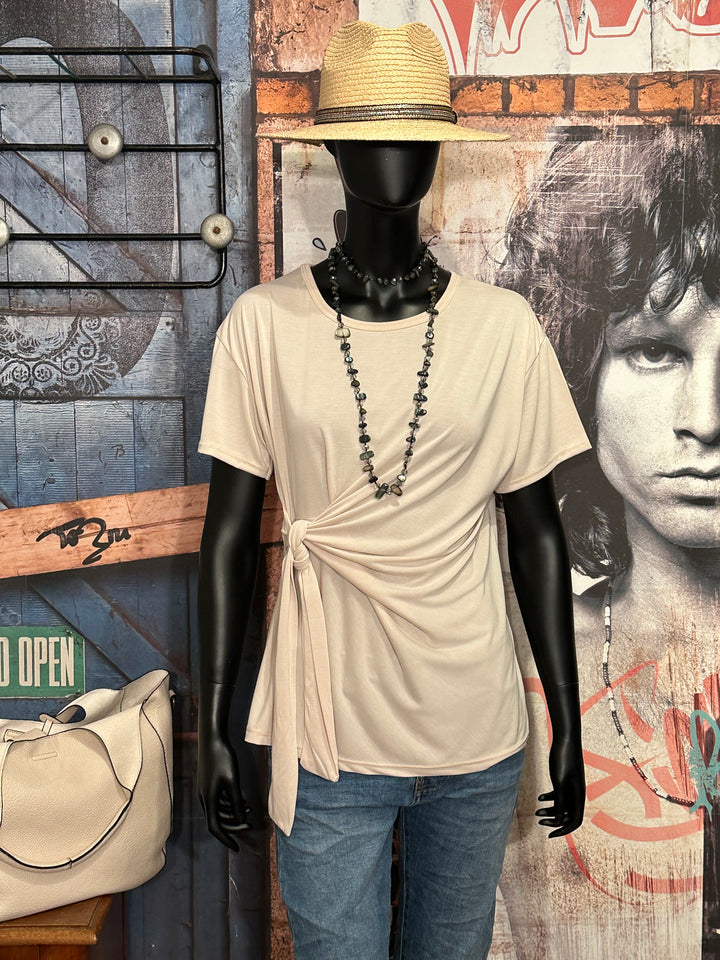 T-Shirt zum Binden beige