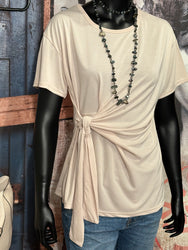 T-shirt à nouer beige