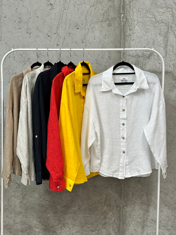 Oversize-Bluse aus 100 % Leinen (38/44) MADE IN ITALY