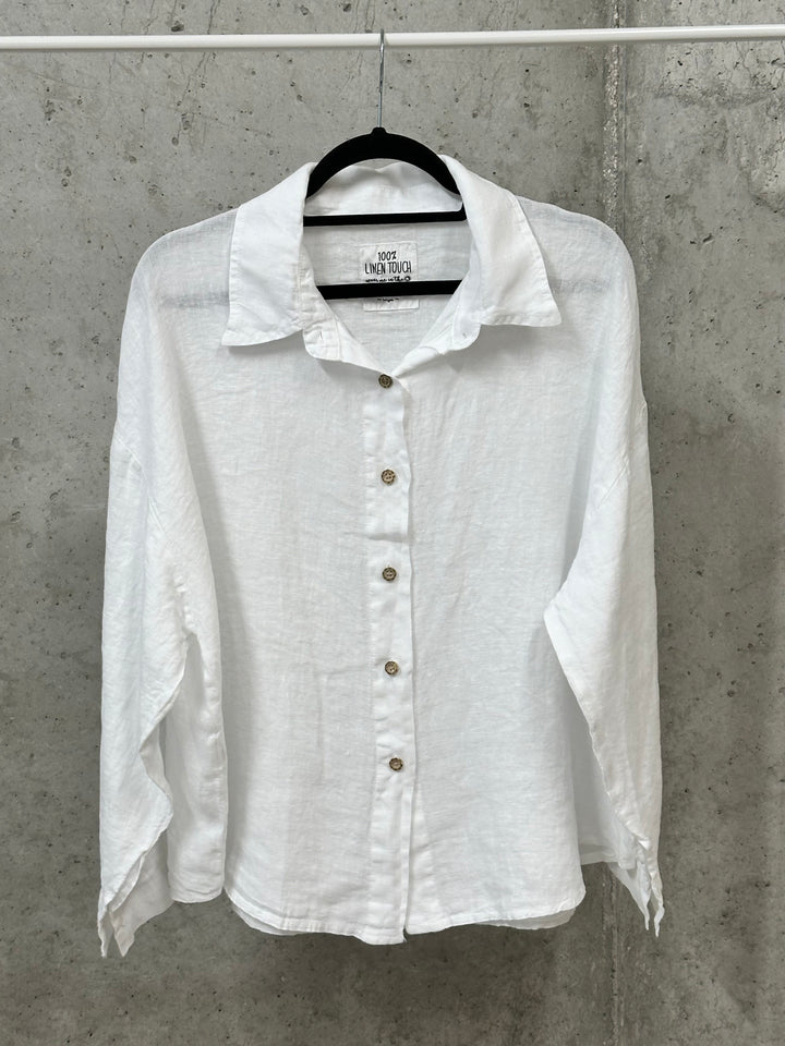 Oversize-Bluse aus 100 % Leinen (38/44) MADE IN ITALY