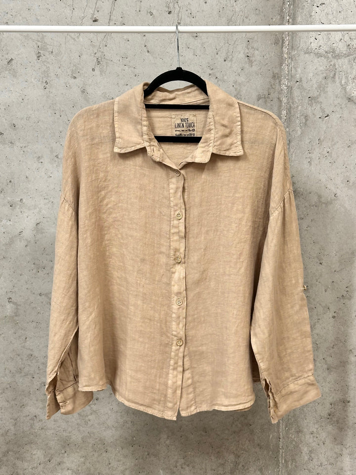 Oversize-Bluse aus 100 % Leinen (38/44) MADE IN ITALY