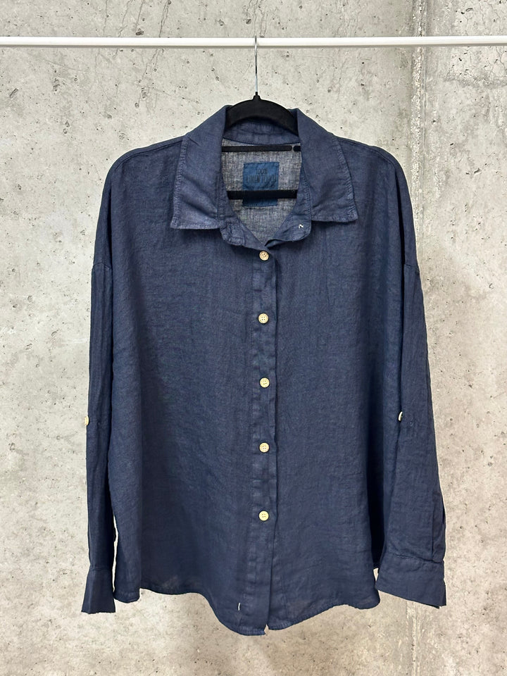 Oversize-Bluse aus 100 % Leinen (38/44) MADE IN ITALY