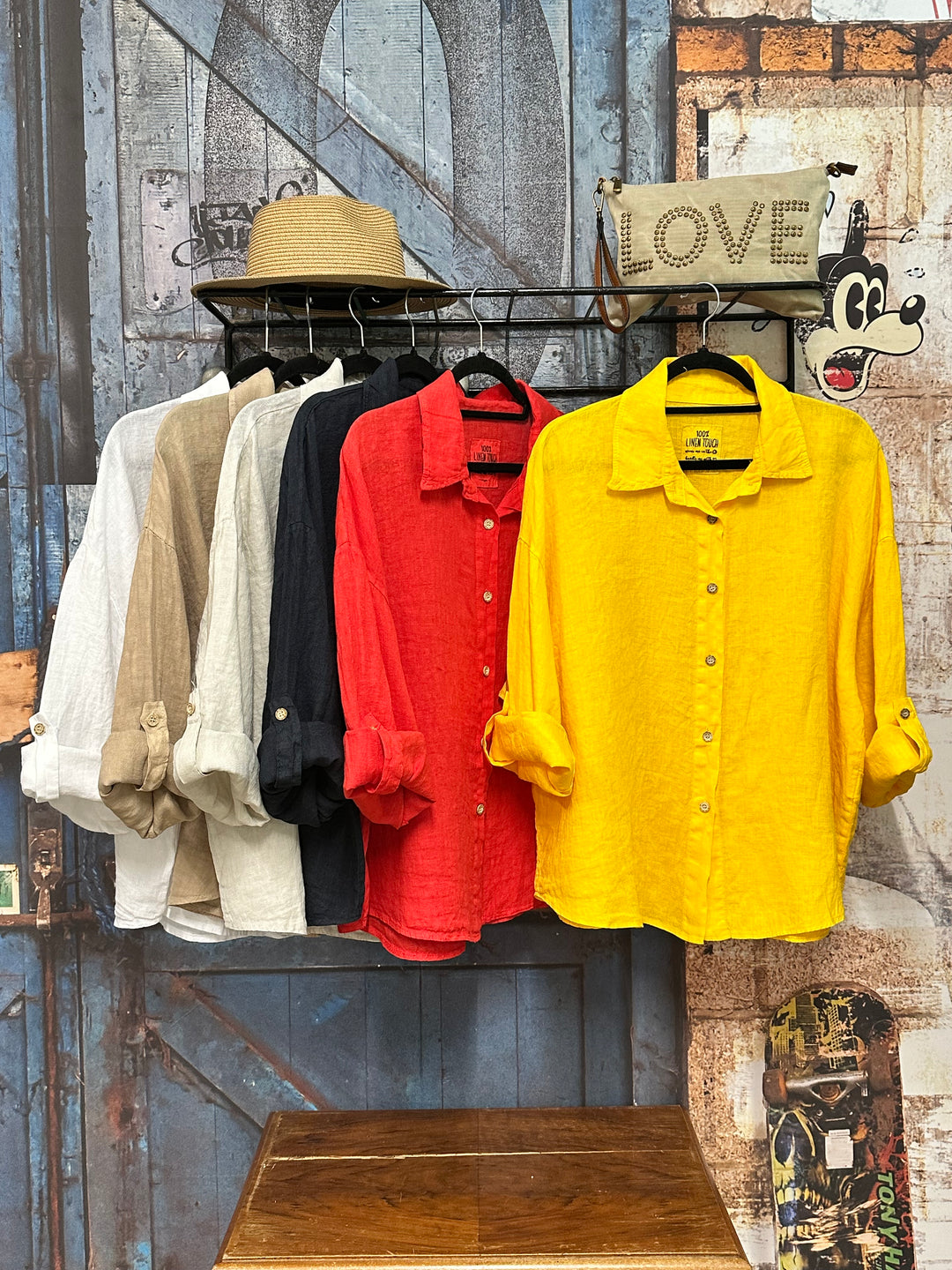 Oversize-Bluse aus 100 % Leinen (38/44) MADE IN ITALY