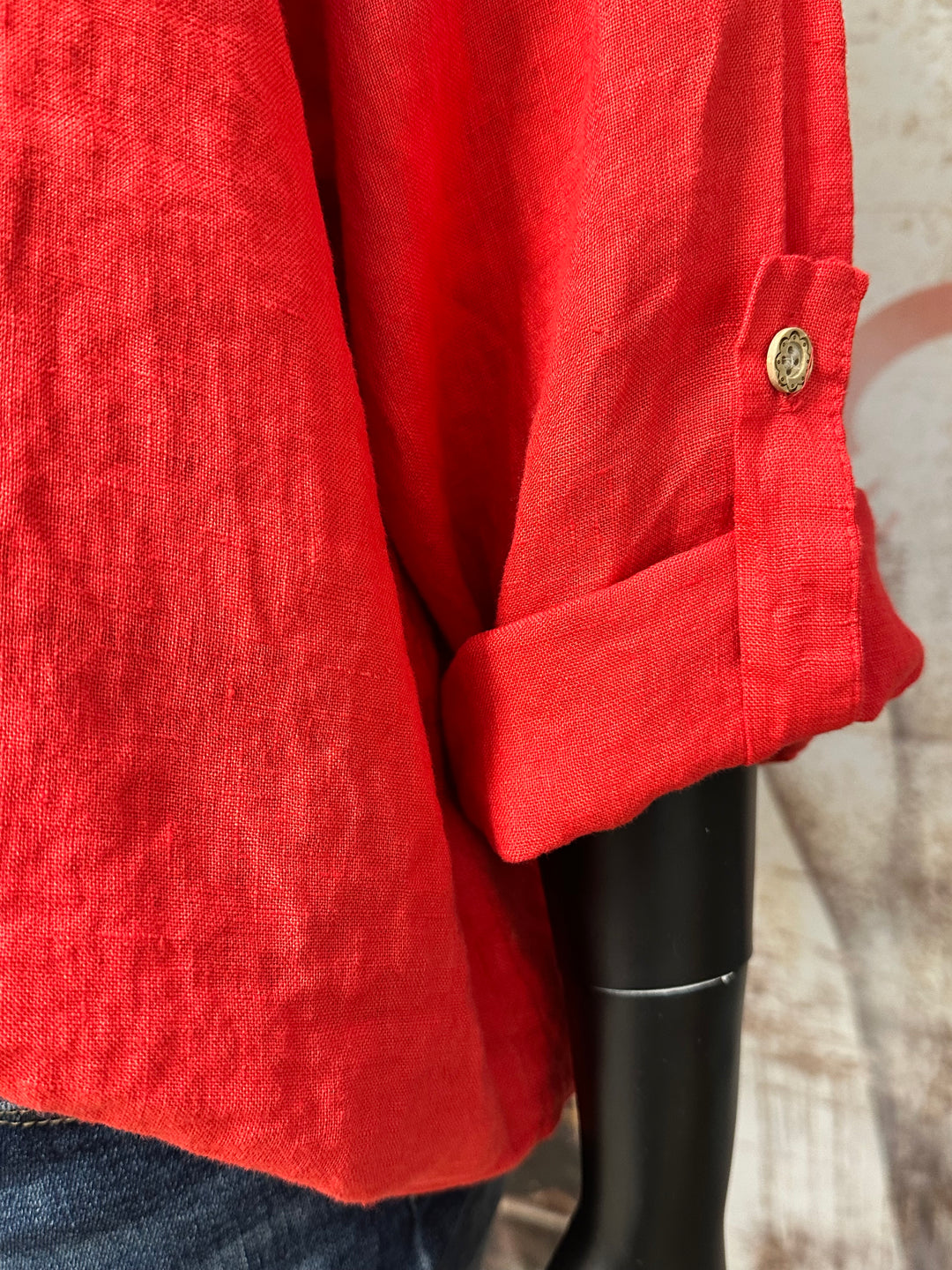 Oversize-Bluse aus 100 % Leinen (38/44) MADE IN ITALY