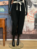 Pantalon taille élastique lin & coton noir