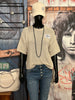 T-Shirt aus Strick " life isn't perfect but your outfit can be" beige