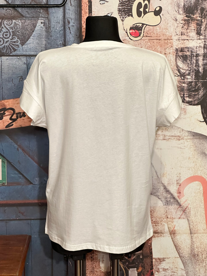 T-Shirt aus 100% Baumwolle "Love" ecru & orange