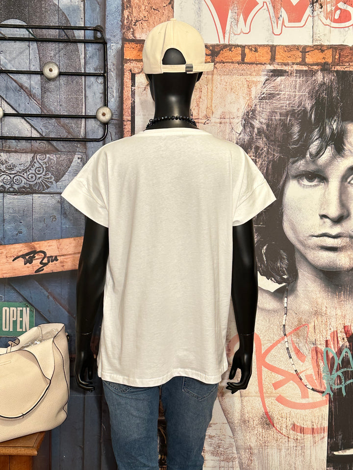 T-Shirt aus 100% Baumwolle "Love" ecru & orange