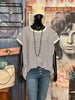 Sweatshirt + Size Kurzarm weiß & marineblau