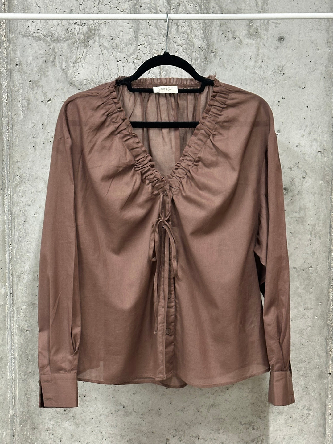 Ultraleichte Bluse aus Baumwollvoile (38/42)