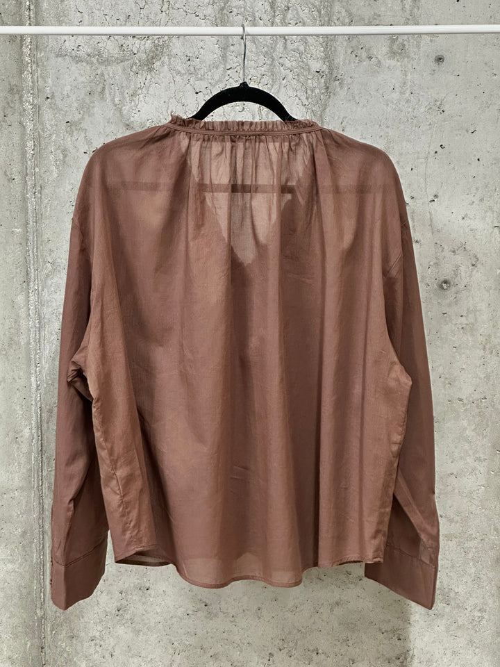 Ultraleichte Bluse aus Baumwollvoile (38/42)