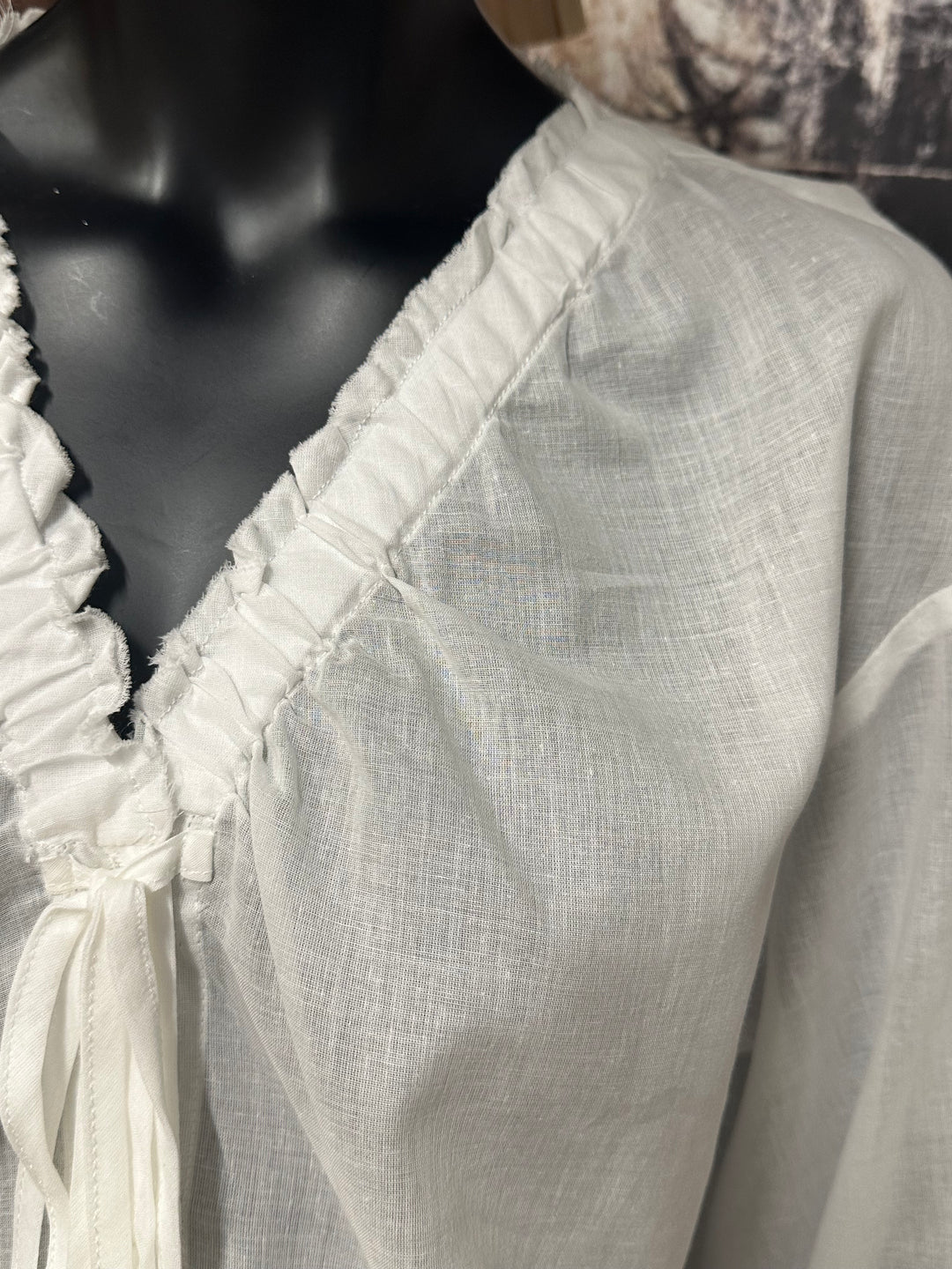 Ultraleichte Bluse aus Baumwollvoile (38/42)