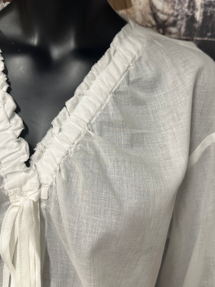 Ultraleichte Bluse aus Baumwollvoile (38/42)