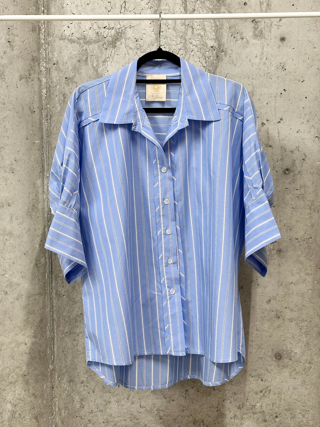 Oversize-Bluse aus 100 % Baumwolle, blau-weiß (42/46) MADE IN ITALY