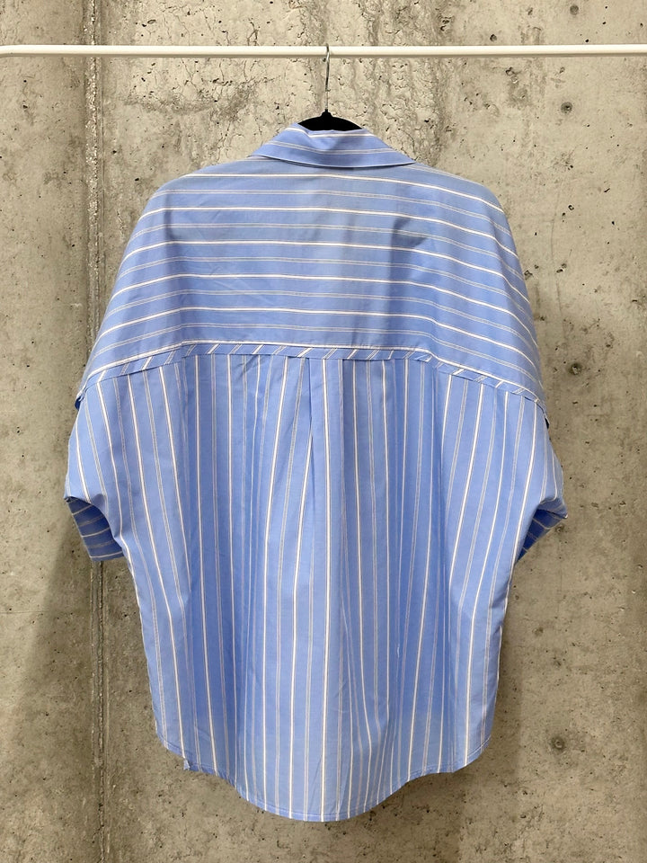 Oversize-Bluse aus 100 % Baumwolle, blau-weiß (42/46) MADE IN ITALY