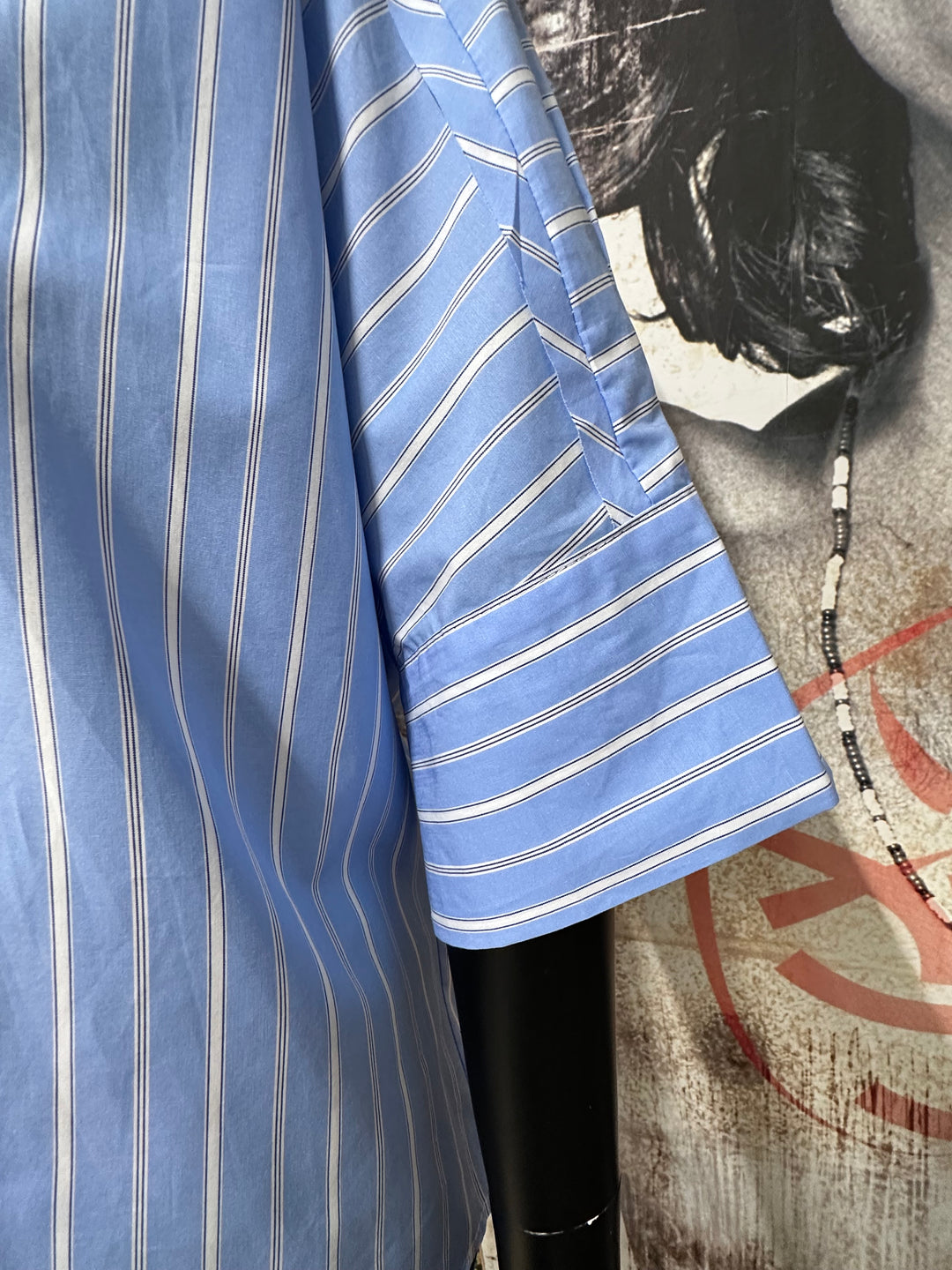 Oversize-Bluse aus 100 % Baumwolle, blau-weiß (42/46) MADE IN ITALY