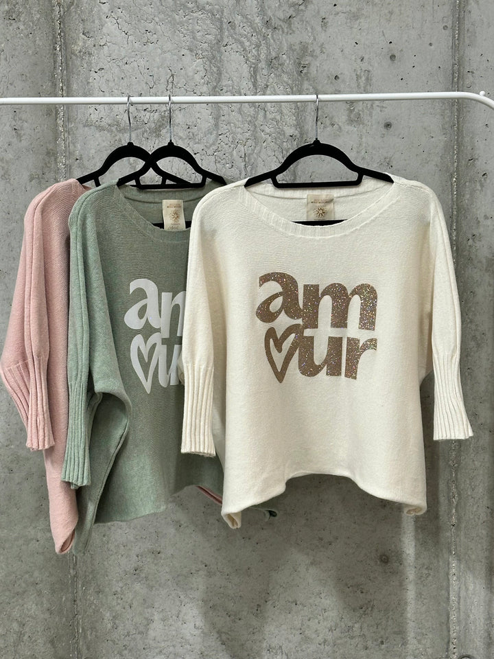 Kurzer Pullover mit U-Boot-Ausschnitt „Amour“ (40/44) MADE IN ITALY