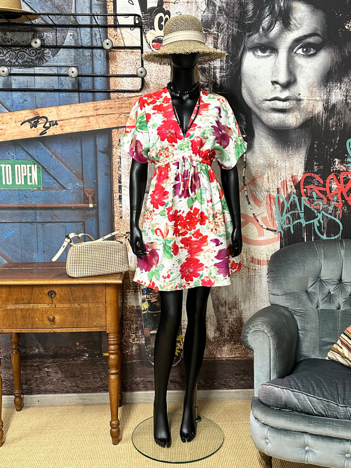 Kurzes Kleid mit Blumenmuster (S/M und M/L)