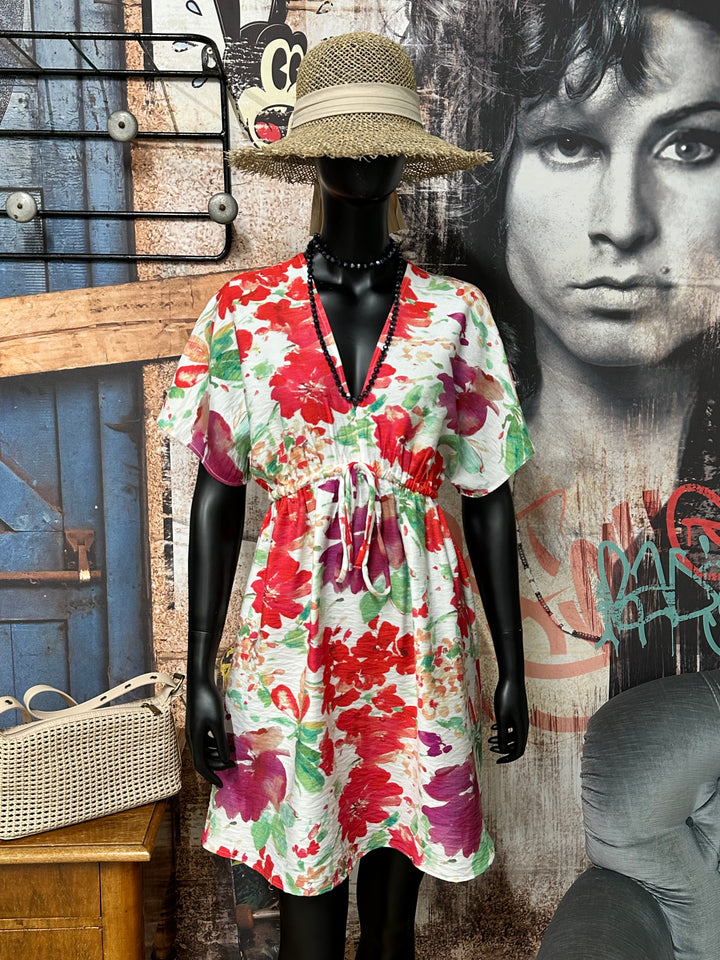 Kurzes Kleid mit Blumenmuster (S/M und M/L)