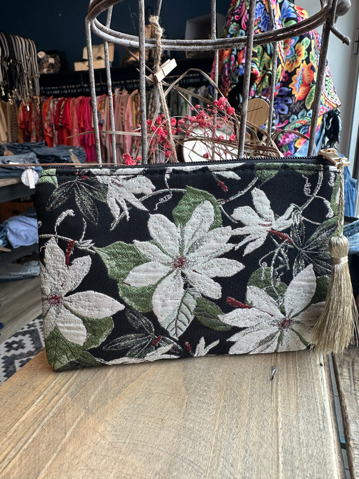 Pochette "Amour" noire, verte & blanche
