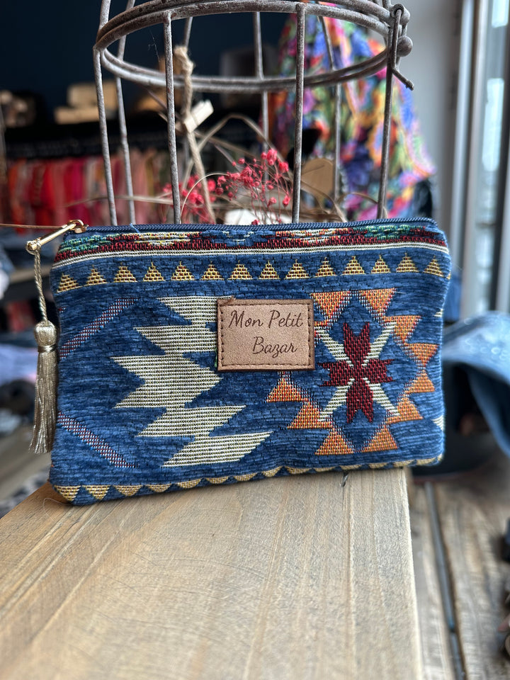 Pochette "Mon petit bazar" bleue, orange....