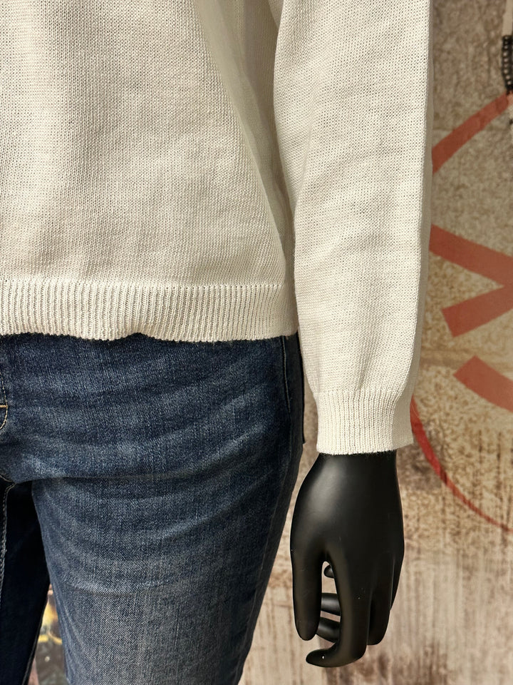 Feinstrickpullover „With Love“ in Ecru (38/40) MADE IN ITALY