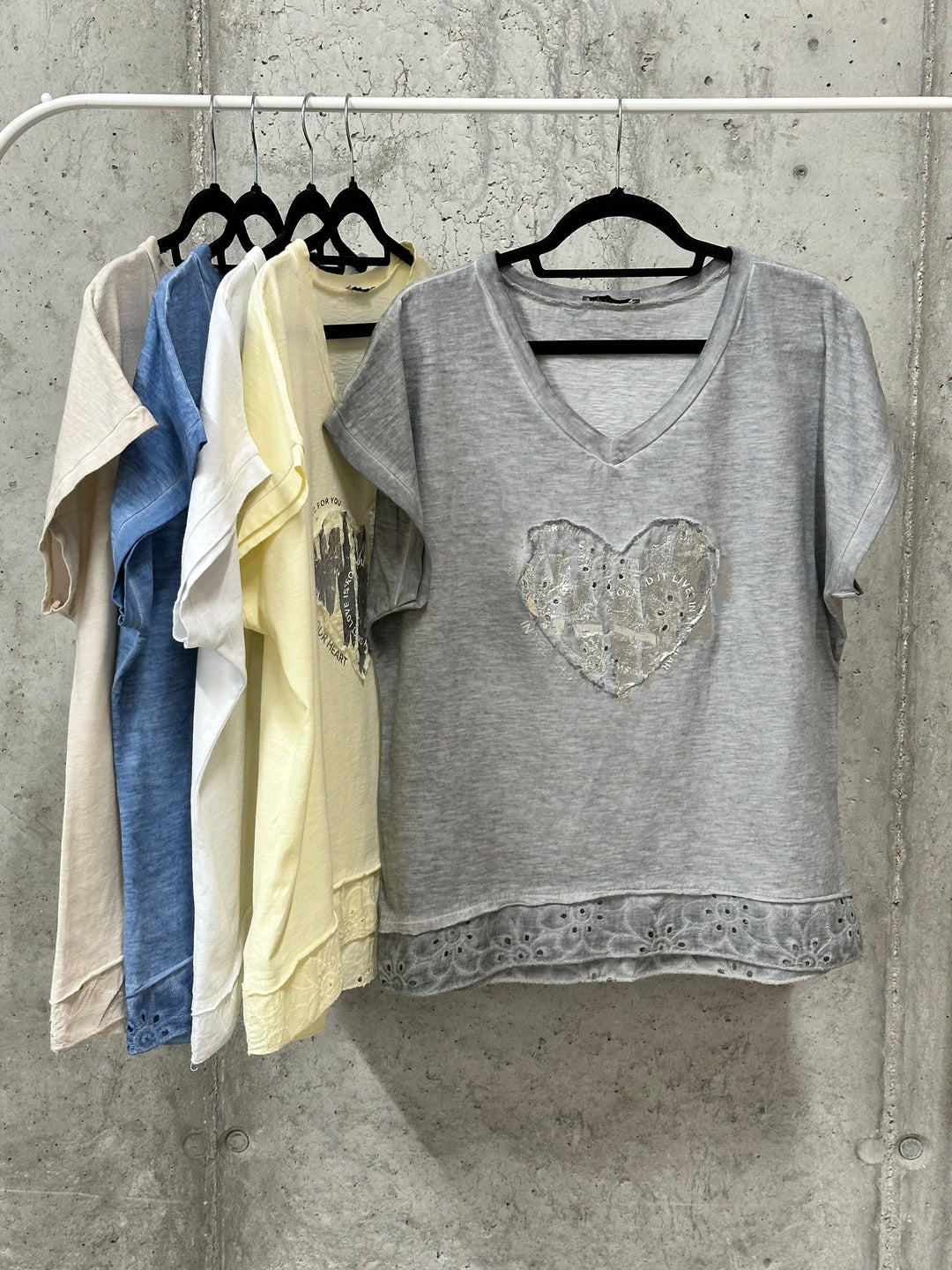 T-Shirt „Herz“ aus 100 % Baumwolle (38/42) MADE IN ITALY