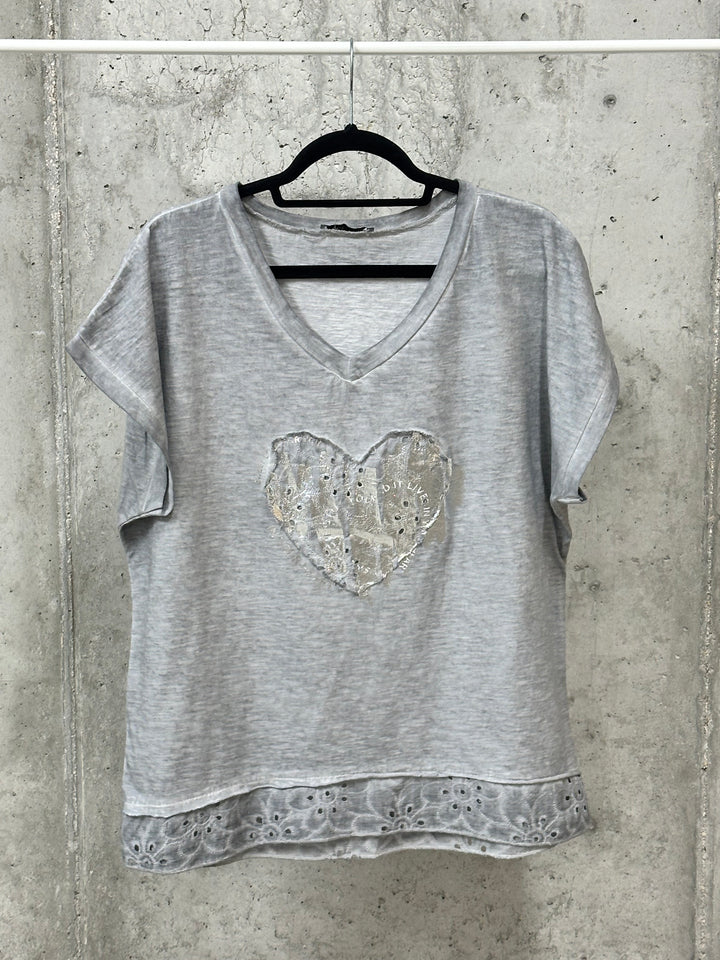 T-Shirt „Herz“ aus 100 % Baumwolle (38/42) MADE IN ITALY