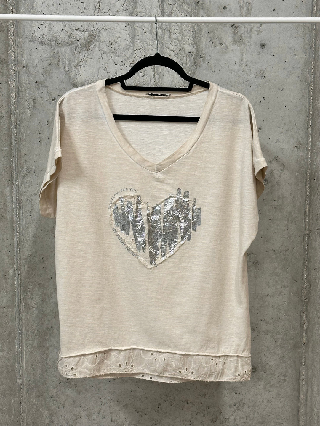 T-Shirt „Herz“ aus 100 % Baumwolle (38/42) MADE IN ITALY