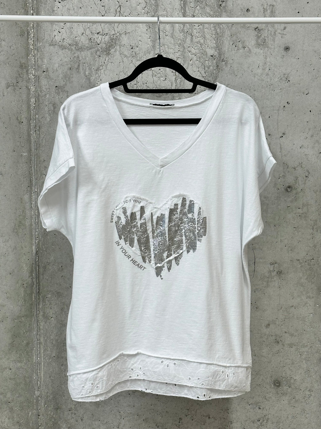 T-Shirt „Herz“ aus 100 % Baumwolle (38/42) MADE IN ITALY