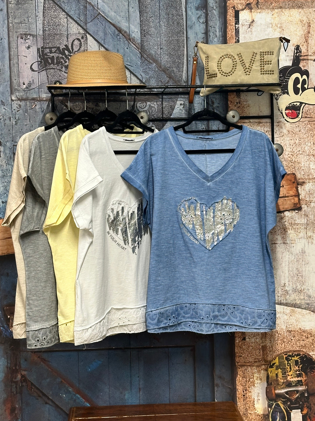 T-Shirt „Herz“ aus 100 % Baumwolle (38/42) MADE IN ITALY