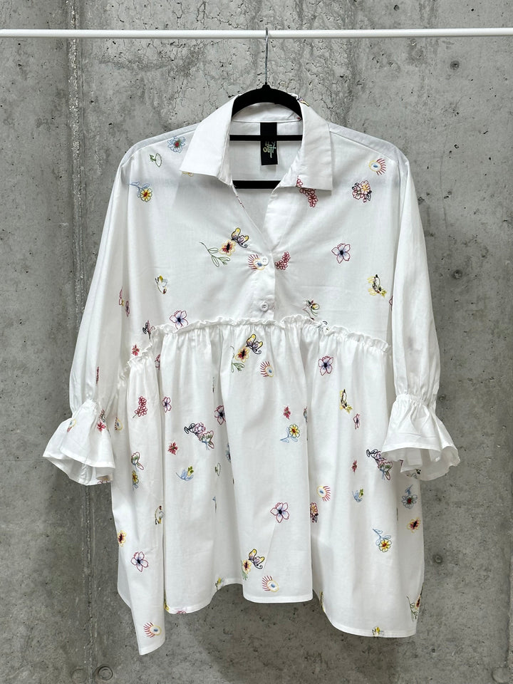 Bestickte Bluse im Boho-Stil aus 100 % Baumwolle (44/48)