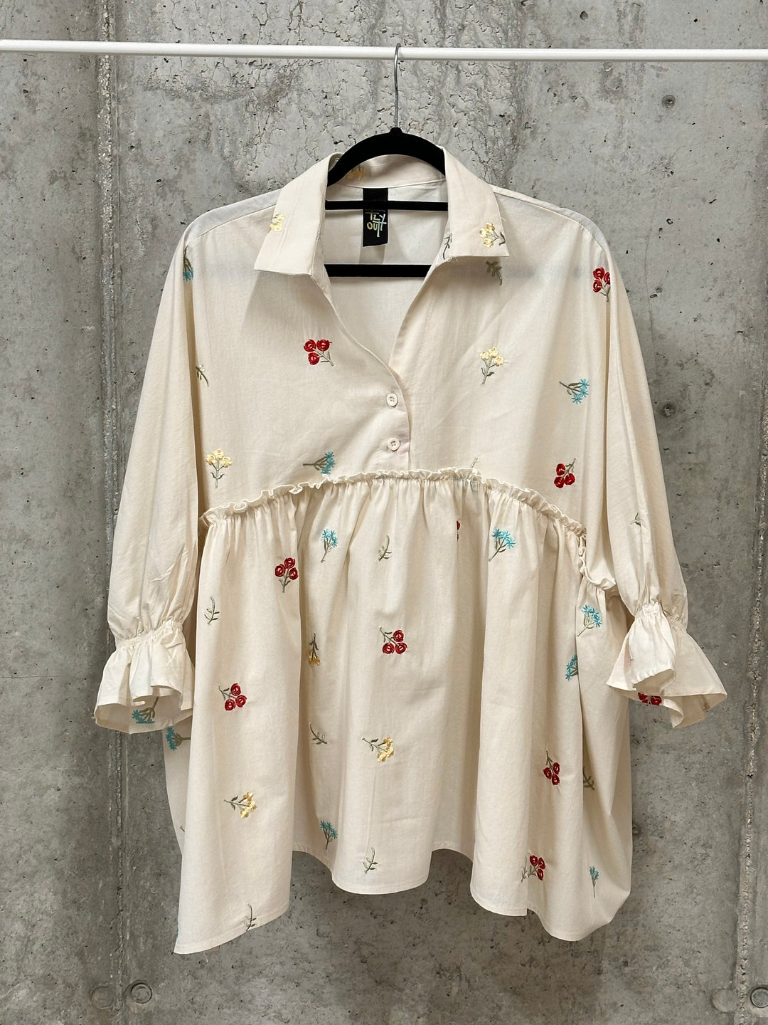 Bestickte Bluse im Boho-Stil aus 100 % Baumwolle (44/48)