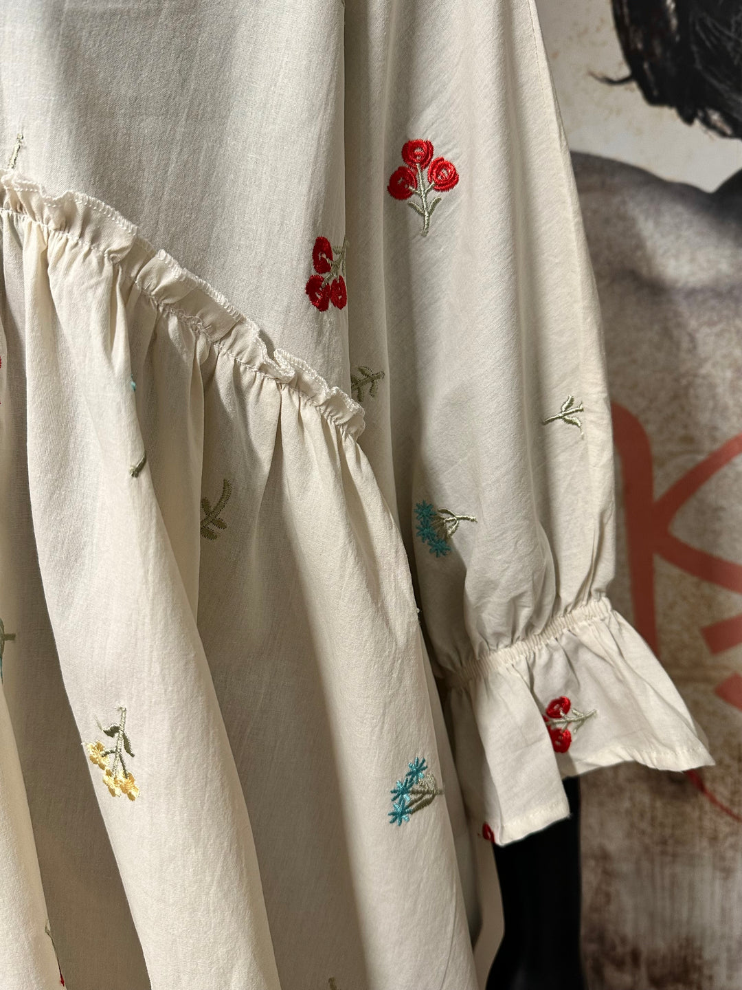 Bestickte Bluse im Boho-Stil aus 100 % Baumwolle (44/48)