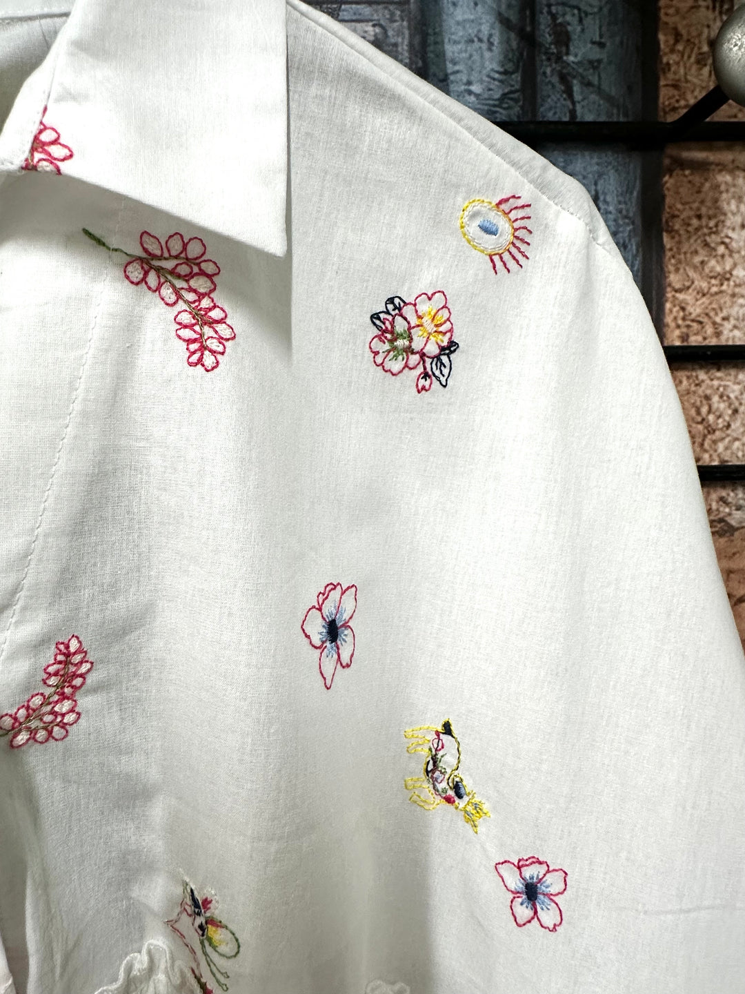 Bestickte Bluse im Boho-Stil aus 100 % Baumwolle (44/48)