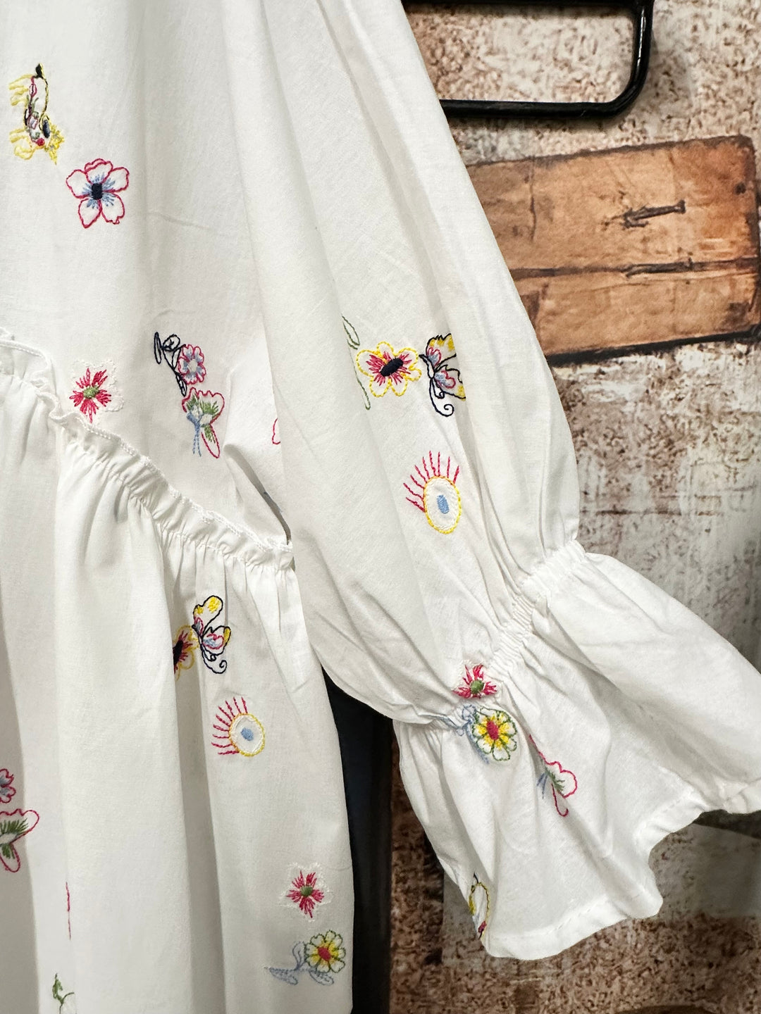 Bestickte Bluse im Boho-Stil aus 100 % Baumwolle (44/48)