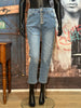 Jean 7/8 boyfriend boutons "coeur" light blue