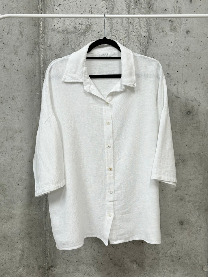 Oversize-Hemd aus Leinen und Baumwolle (Größe 40/44) MADE IN ITALY