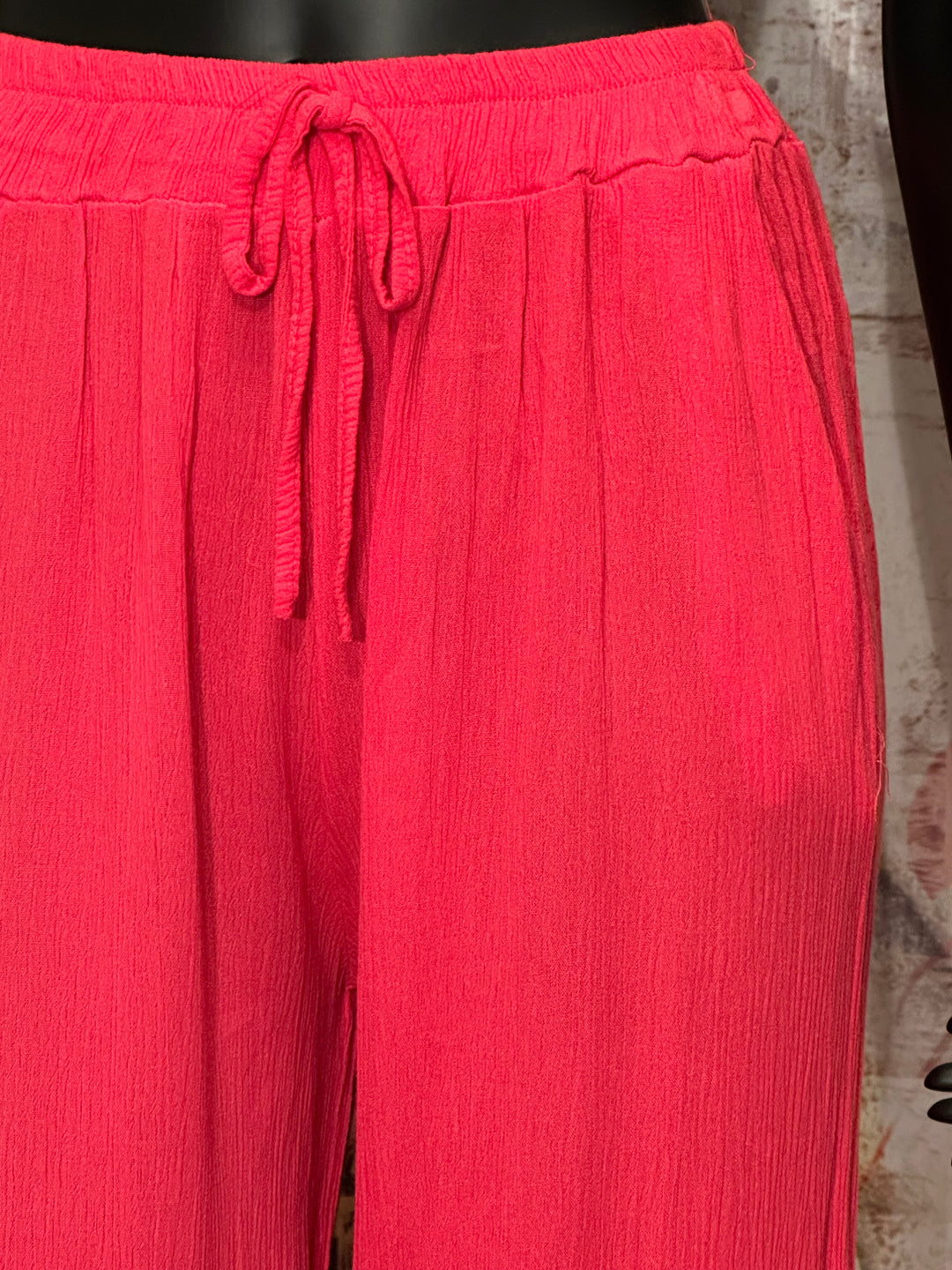 Pantalon léger 100% viscose taille élastique pink