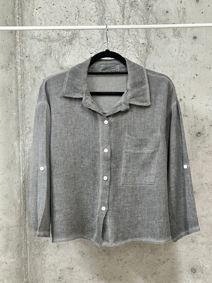 Kurzes Hemd aus Leinen und Baumwolle (38/40) MADE IN ITALY