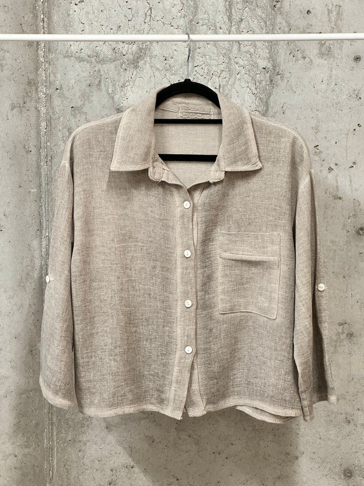 Kurzes Hemd aus Leinen und Baumwolle (38/40) MADE IN ITALY