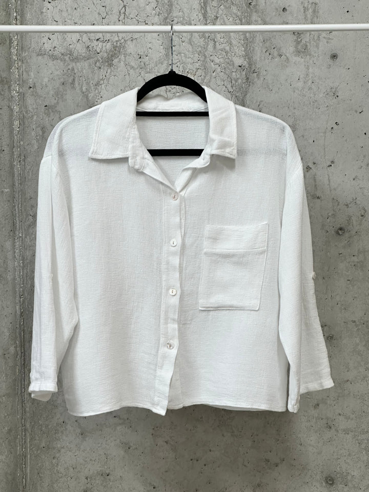 Kurzes Hemd aus Leinen und Baumwolle (38/40) MADE IN ITALY