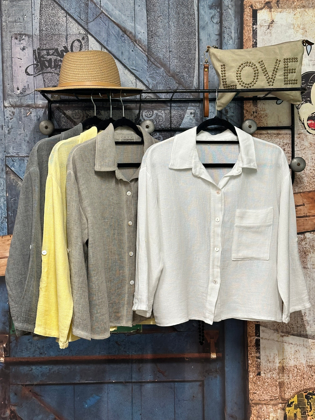 Kurzes Hemd aus Leinen und Baumwolle (38/40) MADE IN ITALY