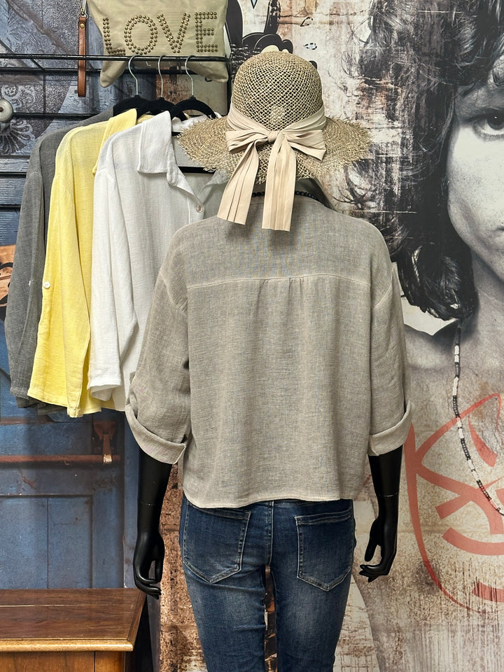 Kurzes Hemd aus Leinen und Baumwolle (38/40) MADE IN ITALY