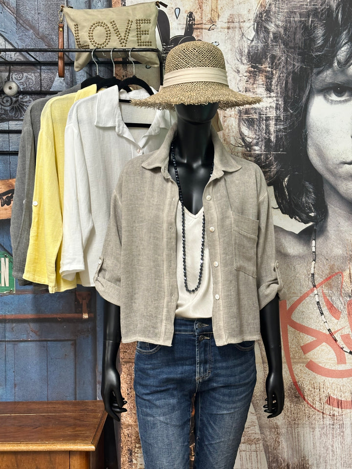 Kurzes Hemd aus Leinen und Baumwolle (38/40) MADE IN ITALY